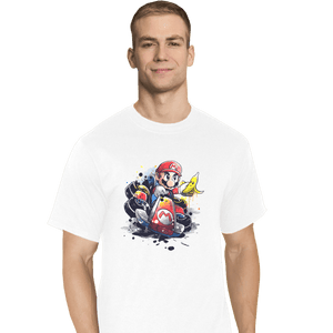 Shirts T-Shirts, Tall / Large / White Go Kart Watercolor
