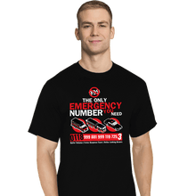 Load image into Gallery viewer, Secret_Shirts T-Shirts, Tall / Large / Black Emergency Number
