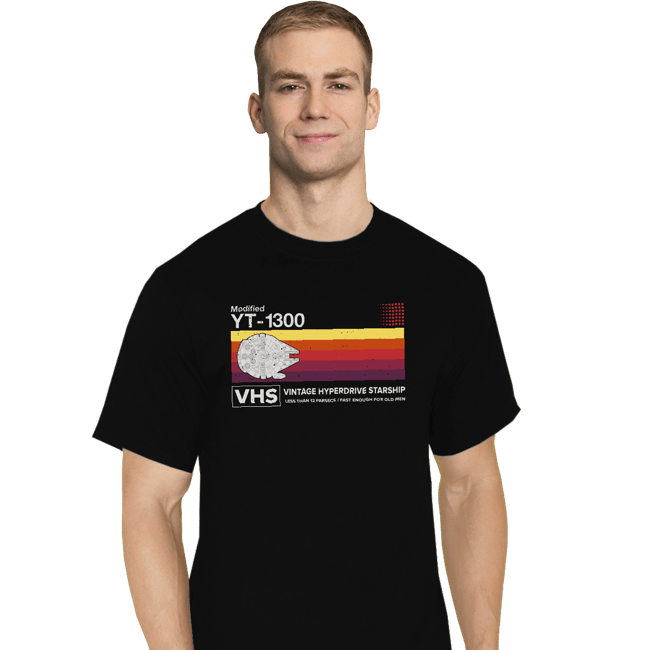 Daily_Deal_Shirts T-Shirts, Tall / Large / Black Vintage Hyperdrive Starship