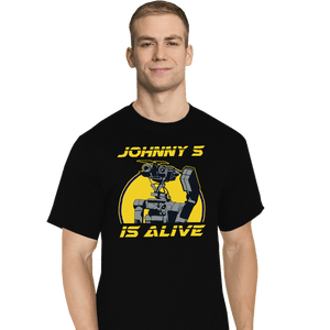 Secret_Shirts T-Shirts, Tall / Large / Black Johnny 5 Alive