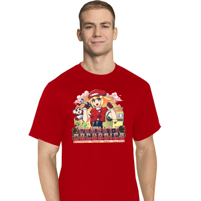 Shirts T-Shirts, Tall / Large / Red Casket Mechanics