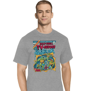 Shirts T-Shirts, Tall / Large / Sports Grey Giant SIzed Turtles