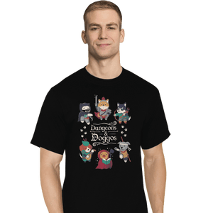 Shirts T-Shirts, Tall / Large / Black Dungeons & Doggos