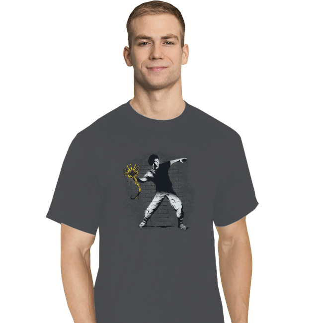 Secret_Shirts T-Shirts, Tall / Large / Charcoal Alien Thrower
