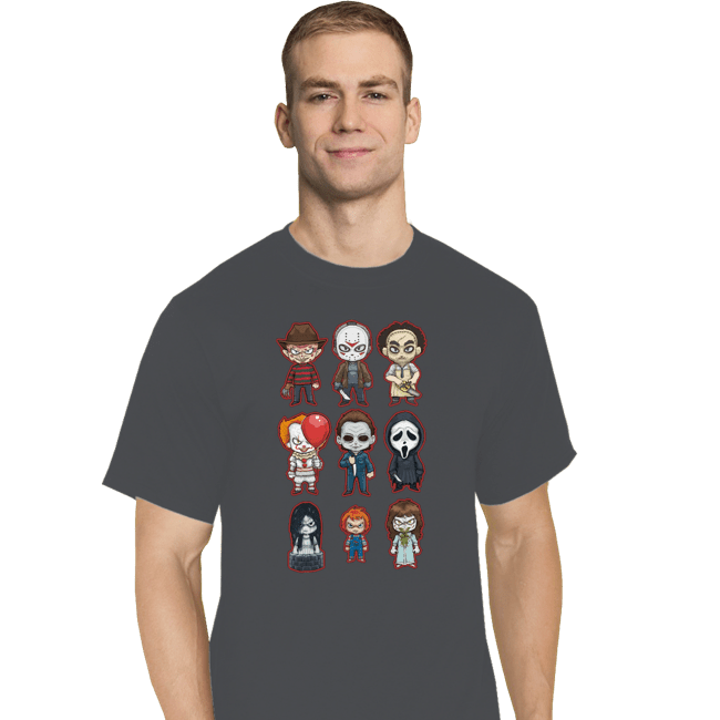 Daily_Deal_Shirts T-Shirts, Tall / Large / Charcoal Chibi Horror