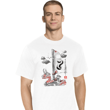 Load image into Gallery viewer, Shirts T-Shirts, Tall / Large / White Sailing With The Wind Sumi-e
