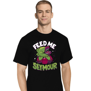 Daily_Deal_Shirts T-Shirts, Tall / Large / Black Feed Me Seymour