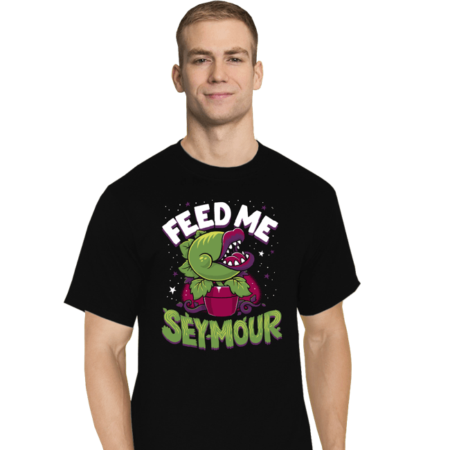 Daily_Deal_Shirts T-Shirts, Tall / Large / Black Feed Me Seymour