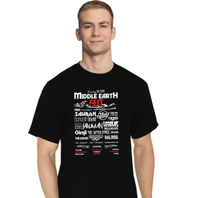 Shirts T-Shirts, Tall / Large / Black Middle Earth Fest