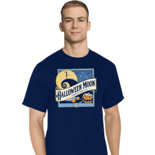 Load image into Gallery viewer, Shirts T-Shirts, Tall / Large / Navy Halloween Moon
