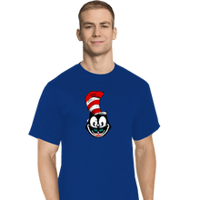 Load image into Gallery viewer, Shirts T-Shirts, Tall / Large / Royal Blue Mad Cat Hat
