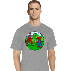 Secret_Shirts T-Shirts, Tall / Large / Sports Grey Two Marios