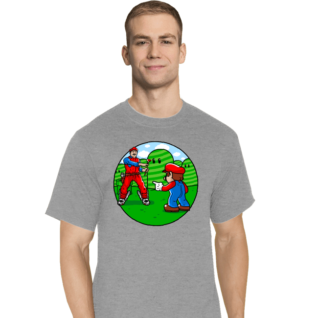 Secret_Shirts T-Shirts, Tall / Large / Sports Grey Two Marios