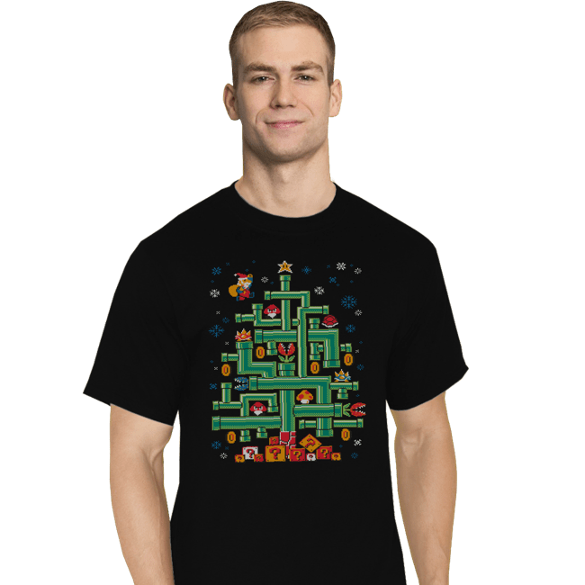 Secret_Shirts T-Shirts, Tall / Large / Black It's A Tree, Mario!