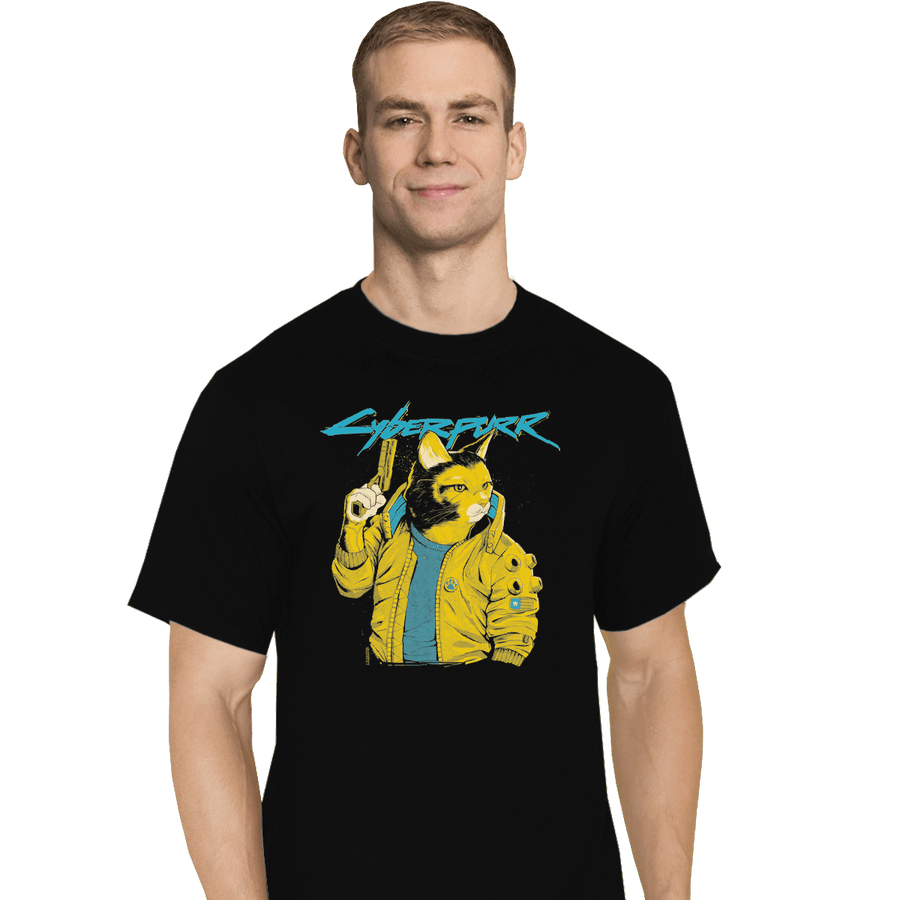 Shirts T-Shirts, Tall / Large / Black Cyberpurr