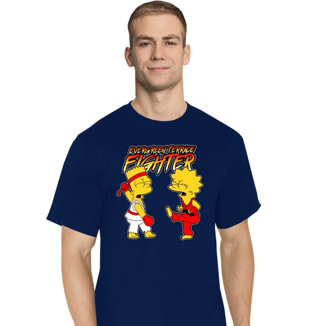 Daily_Deal_Shirts T-Shirts, Tall / Large / Navy Evergreen Terrace Fighter