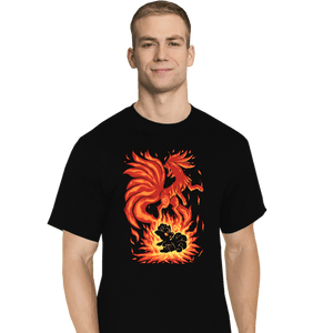 Shirts T-Shirts, Tall / Large / Black The Flame Tailed Fox Within