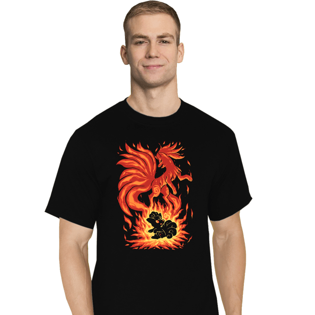 Shirts T-Shirts, Tall / Large / Black The Flame Tailed Fox Within