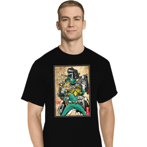 Daily_Deal_Shirts T-Shirts, Tall / Large / Black Green Ranger Woodblock