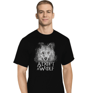 Shirts T-Shirts, Tall / Large / Black Adopt A Wolf