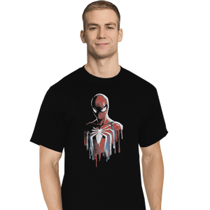 Shirts T-Shirts, Tall / Large / Black Watercolor Spider