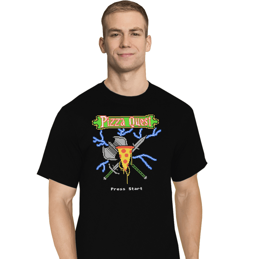 Shirts T-Shirts, Tall / Large / Black PIzza Quest