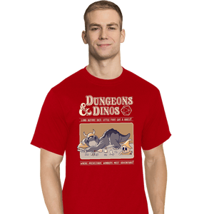 Daily_Deal_Shirts T-Shirts, Tall / Large / Red Dungeons And Dinos