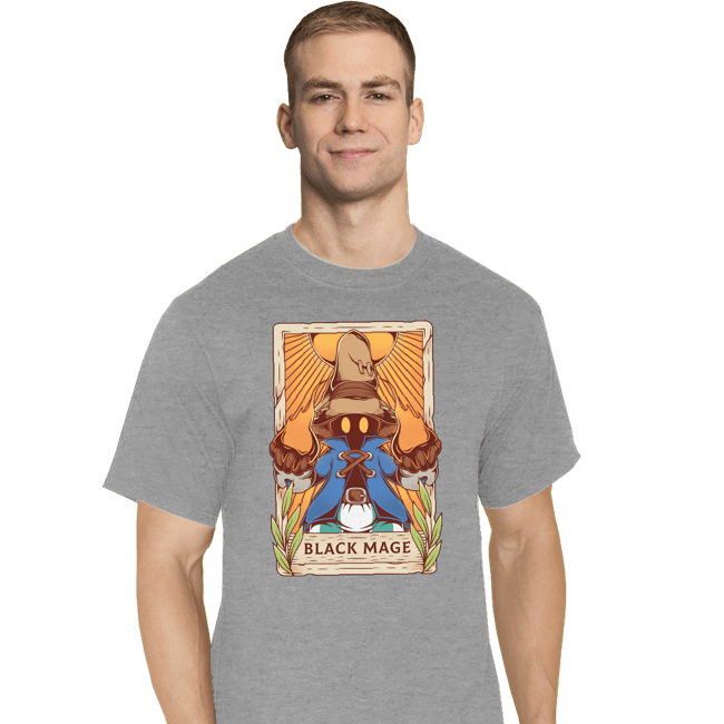 Secret_Shirts T-Shirts, Tall / Large / Sports Grey Black Mage Tarot Card