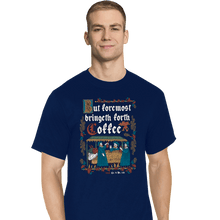 Load image into Gallery viewer, Daily_Deal_Shirts T-Shirts, Tall / Large / Navy Illuminated Coffee
