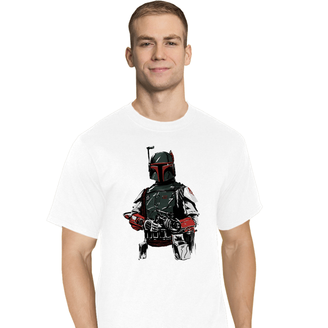 Shirts T-Shirts, Tall / Large / White Mandalorian Bounterhunter