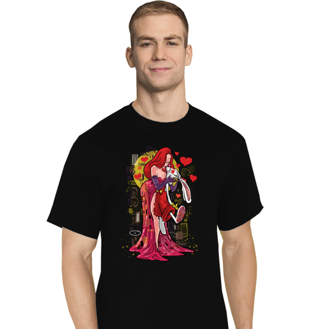 Daily_Deal_Shirts T-Shirts, Tall / Large / Black Animated Kiss