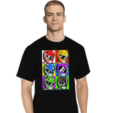 Load image into Gallery viewer, Shirts T-Shirts, Tall / Large / Black Pop Art Power Rangers
