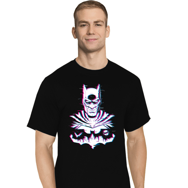 Secret_Shirts T-Shirts, Tall / Large / Black Glitched Batman
