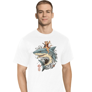 Daily_Deal_Shirts T-Shirts, Tall / Large / White Shark Catana