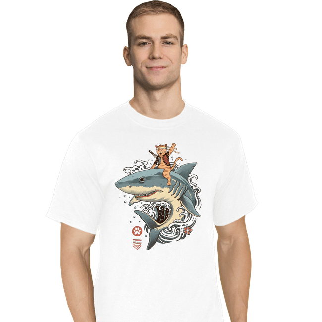 Daily_Deal_Shirts T-Shirts, Tall / Large / White Shark Catana
