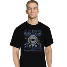 Load image into Gallery viewer, Daily_Deal_Shirts T-Shirts, Tall / Large / Black Happy Robo Xmas
