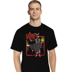 Shirts T-Shirts, Tall / Large / Black Satanic Exorcism