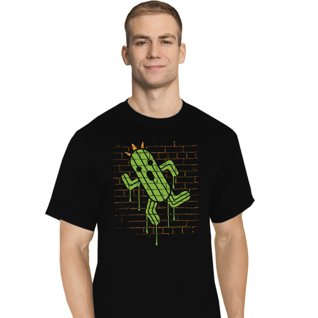 Secret_Shirts T-Shirts, Tall / Large / Black Cactuar Graffiti