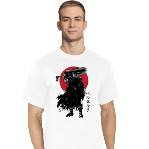 Daily_Deal_Shirts T-Shirts, Tall / Large / White Black Swordsman Sumi-e
