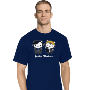 Shirts T-Shirts, Tall / Large / Navy Hello Sherlock