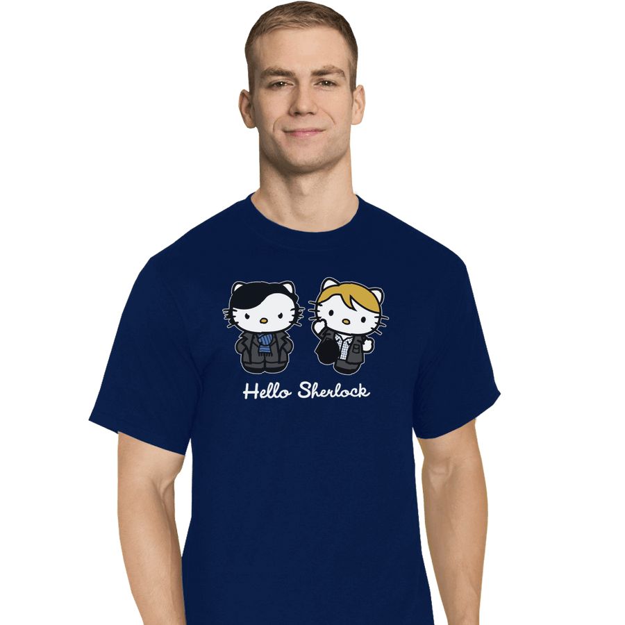Shirts T-Shirts, Tall / Large / Navy Hello Sherlock