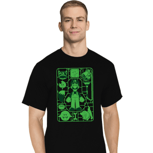 Secret_Shirts T-Shirts, Tall / Large / Black Luigi Model Sprue
