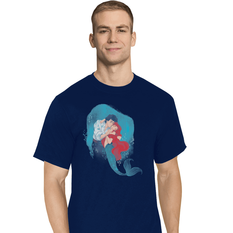 Shirts T-Shirts, Tall / Large / Navy Mermaid Kiss