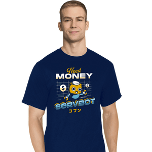Shirts T-Shirts, Tall / Large / Navy Servbot and Money