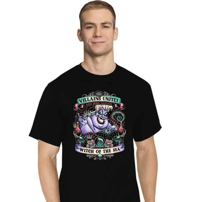Daily_Deal_Shirts T-Shirts, Tall / Large / Black Villains Unite Ursula