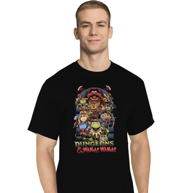 Secret_Shirts T-Shirts, Tall / Large / Black Dungeons And Waka Waka!