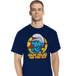 Secret_Shirts T-Shirts, Tall / Large / Navy Smurf Around