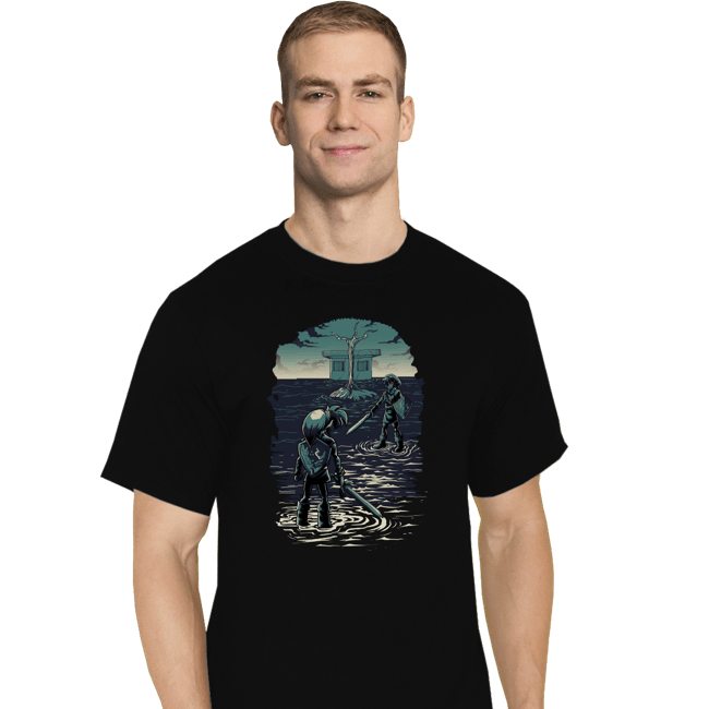Daily_Deal_Shirts T-Shirts, Tall / Large / Black Link VS Dark Link