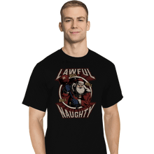 Load image into Gallery viewer, Shirts T-Shirts, Tall / Large / Black Lawful Naughty Santa
