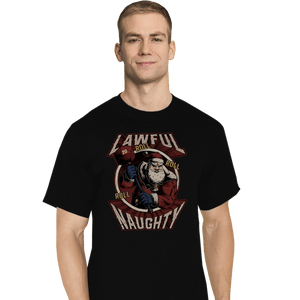 Shirts T-Shirts, Tall / Large / Black Lawful Naughty Santa